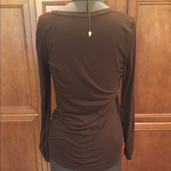 Chocolate brown long sleeve top - Picture 2 of 4